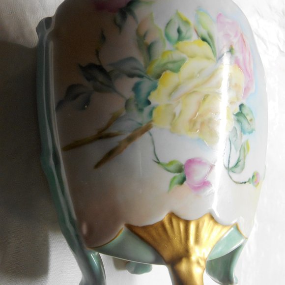 Elite Limoges Vase Martial & Redon Decorated with Roses & Saliing Scene - Picture 2 of 8